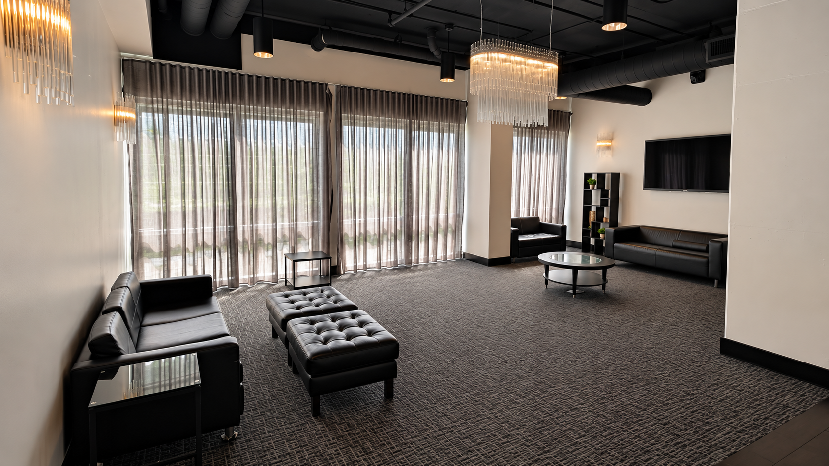 Bridal shower lounge setup at The MEZZ